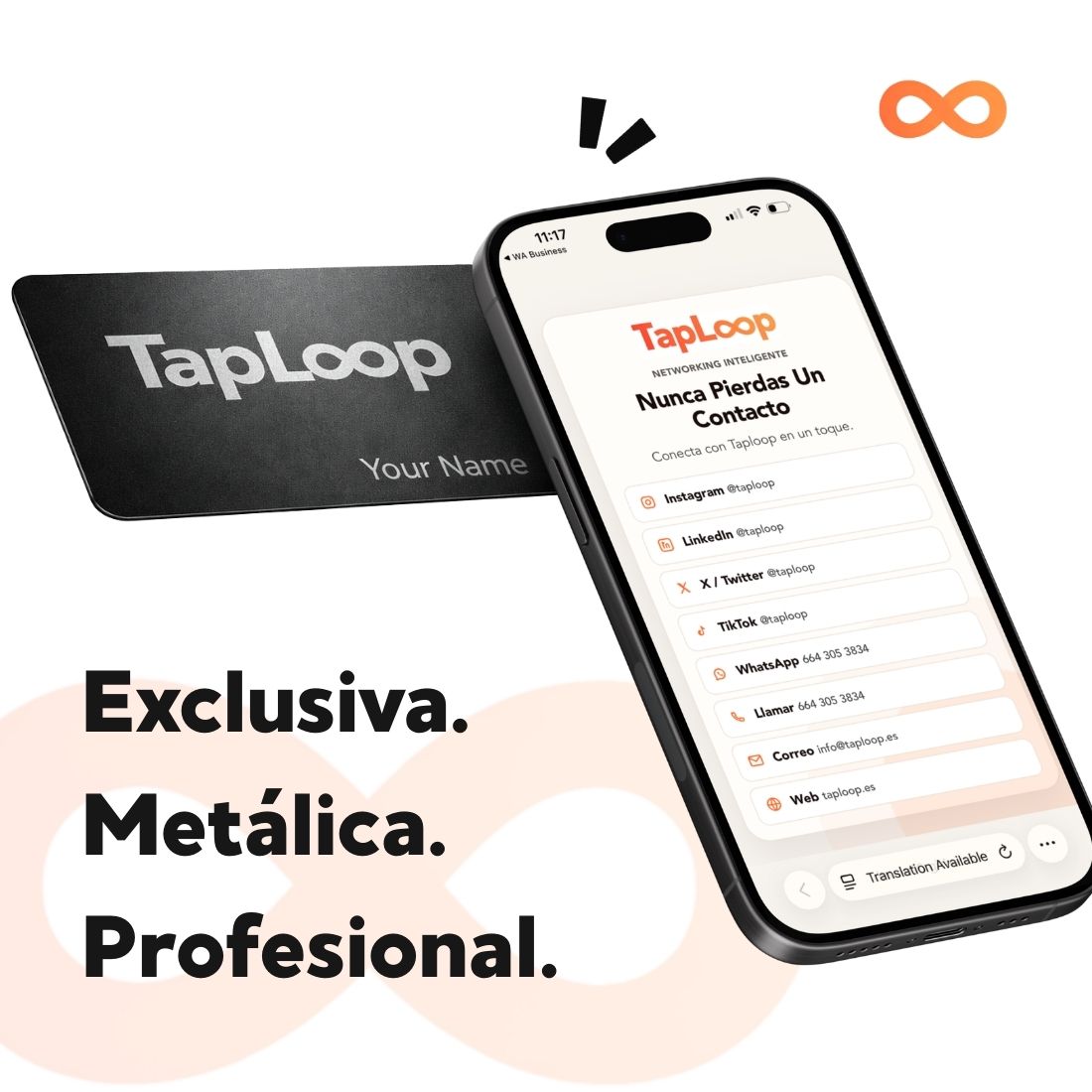 Tarjeta Metálica NFC TapLoop – Networking de Alto Impacto