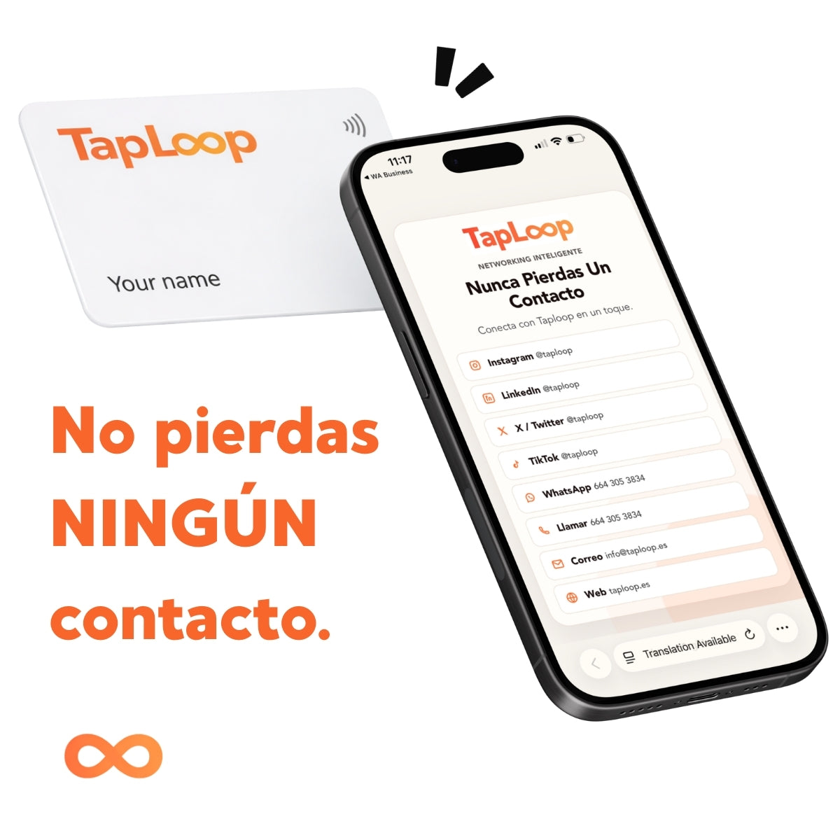 Tarjeta Digital NFC TapLoop – Conecta al instante