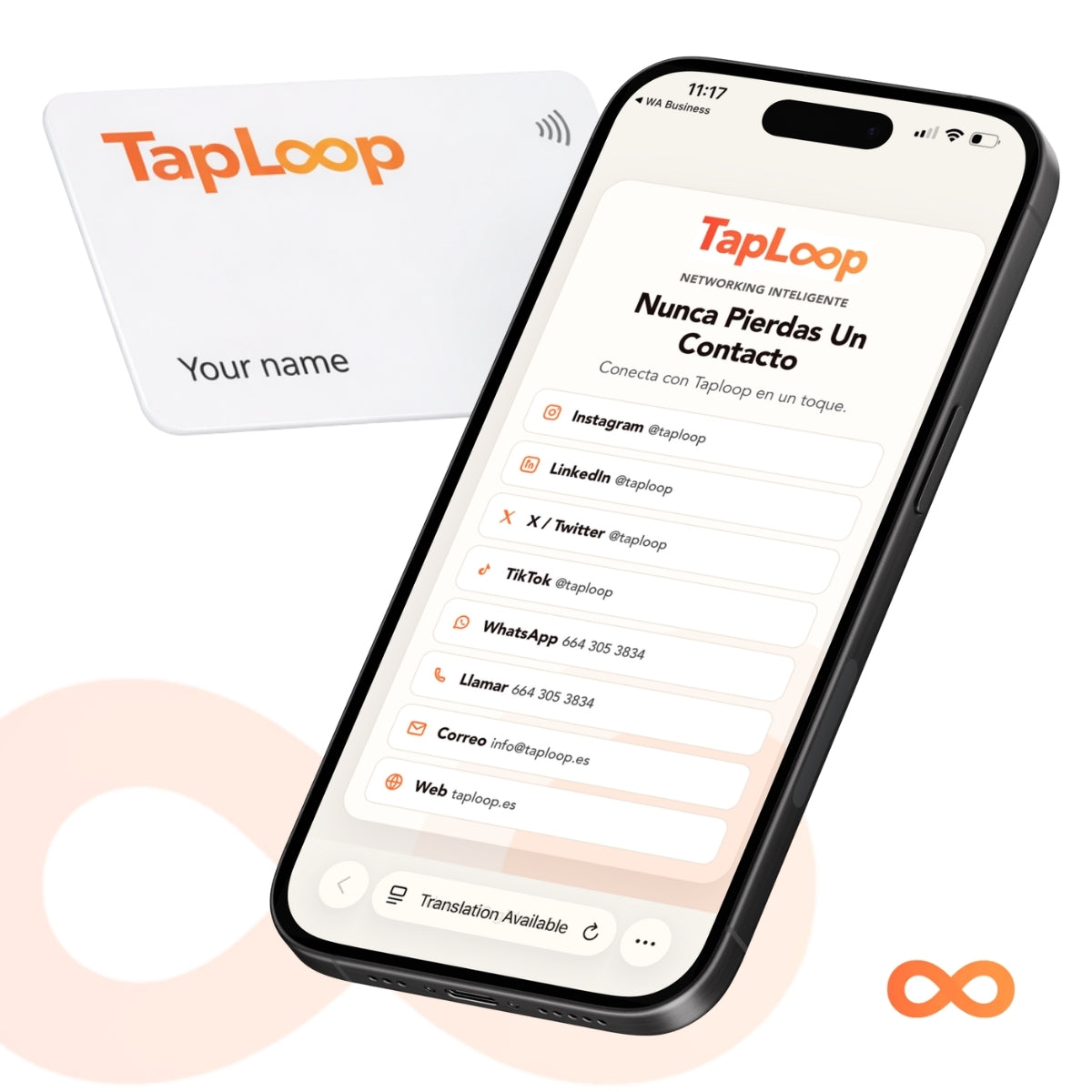 Tarjeta Digital NFC TapLoop – Conecta al instante